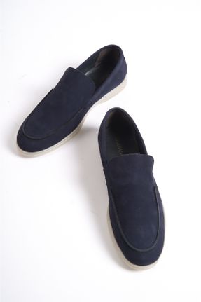 کفش لوفر سرمه ای مردانه پاشنه کوتاه ( 4 - 1 cm ) کد 731597053
