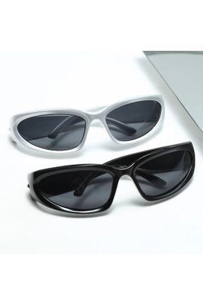 عینک آفتابی طوسی زنانه 50 UV400 آینه ای هندسی کد 673827743