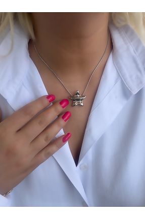 گردنبند استیل ( فولاد ) زنانه استیل ضد زنگ Hicrans Takı - کد 839318612