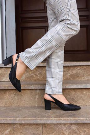 کفش پاشنه بلند کلاسیک مشکی زنانه چرم طبیعی پاشنه ضخیم پاشنه متوسط ( 5 - 9 cm ) کد 259875846