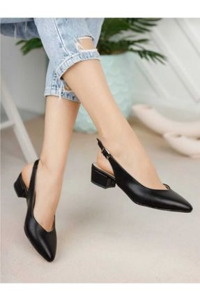 کفش پاشنه بلند کلاسیک مشکی زنانه چرم مصنوعی پاشنه ضخیم پاشنه کوتاه ( 4 - 1 cm ) کد 764928845