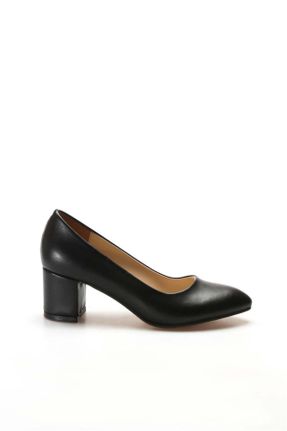 کفش پاشنه بلند کلاسیک مشکی زنانه چرم مصنوعی پاشنه متوسط ( 5 - 9 cm ) پاشنه ضخیم کد 90851025
