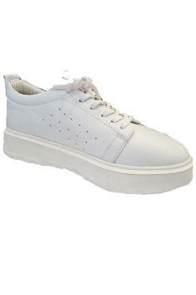 کفش کژوال سفید مردانه چرم طبیعی پاشنه کوتاه ( 4 - 1 cm ) پاشنه ساده کد 768181159