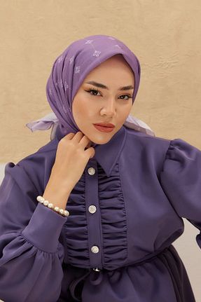 روسری بنفش 90 x 90 Silk Home - کد 807064461