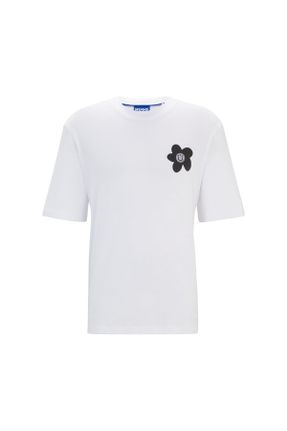 تی شرت سفید مردانه رگولار یقه گرد کد 803915682