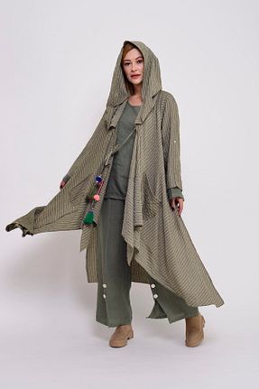 کت خاکی زنانه اورسایز Park Moda - کد 448172738