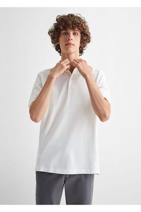 تیشرت سفید مردانه یقه پولو MANGO Teen - کد 752749552