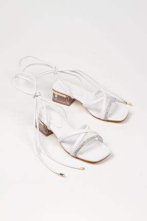 کفش پاشنه بلند کلاسیک سفید زنانه پاشنه ضخیم پاشنه کوتاه ( 4 - 1 cm ) چرم مصنوعی کد 655277649