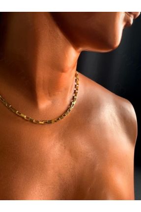 گردنبند استیل طلائی زنانه استیل ضد زنگ کد 825627071