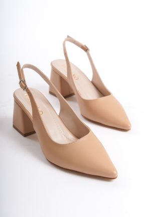 کفش پاشنه بلند کلاسیک بژ زنانه پاشنه ساده پاشنه کوتاه ( 4 - 1 cm ) کد 817305251