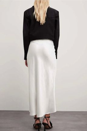 دامن سفید زنانه بافت کلاسیک فاق بلند کد 835684226
