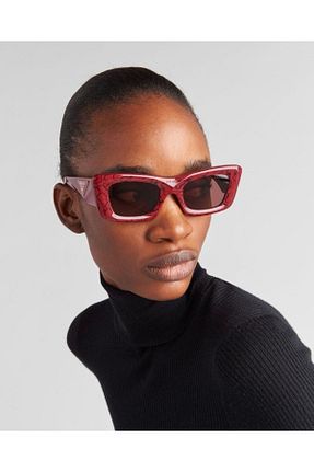 عینک آفتابی قرمز زنانه UV400 Prada - کد 410914039