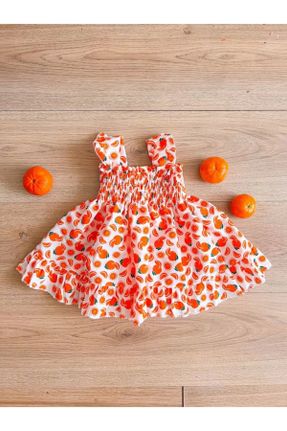 لباس نارنجی بچه گانه بافتنی رگولار آستین-کوتاه کد 244144539