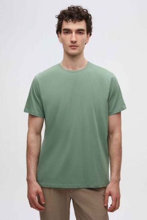 تی شرت سبز مردانه یقه گرد اسلیم فیت تکی بیسیک کد 825456030