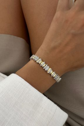 دستبند جواهر طلائی زنانه برنز کد 839043350