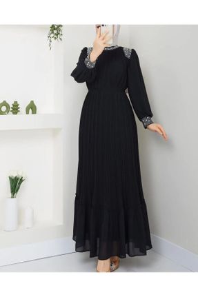 لباس مشکی زنانه اسلیم فیت بافتنی پنبه - پلی استر کد 833362328