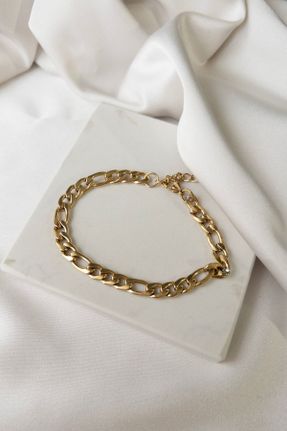 دستبند استیل طلائی زنانه فولاد ( استیل ) کد 795818633