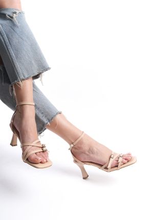 کفش پاشنه بلند کلاسیک بژ زنانه چرم مصنوعی پاشنه نازک پاشنه متوسط ( 5 - 9 cm ) کد 810283398