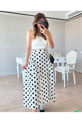 دامن سفید زنانه بافتنی ADENİN BUTİĞİ - کد 839106373