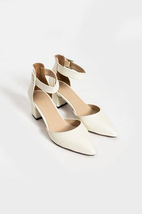 کفش پاشنه بلند کلاسیک طلائی زنانه چرم مصنوعی Güllü Shoes - کد 794616247