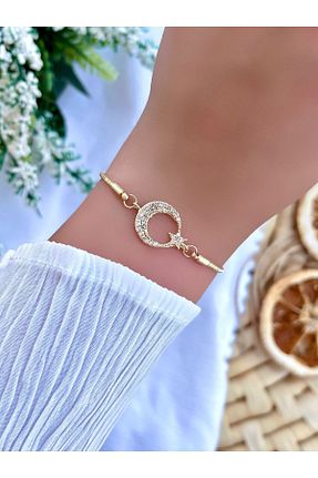 دستبند جواهر طلائی زنانه برنجی KBC STORE - کد 356514219