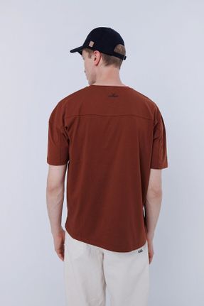 تی شرت قهوه ای مردانه یقه گرد ریلکس تکی پوشاک ورزشی کد 441121628