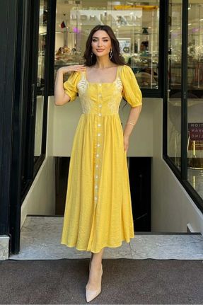 لباس زرد زنانه بافتنی رگولار کد 839173548