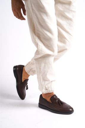 کفش لوفر قهوه ای مردانه پاشنه کوتاه ( 4 - 1 cm ) کد 746623126