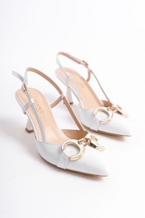 کفش پاشنه بلند کلاسیک سفید زنانه پاشنه کوتاه ( 4 - 1 cm ) پاشنه ساده کد 832686394