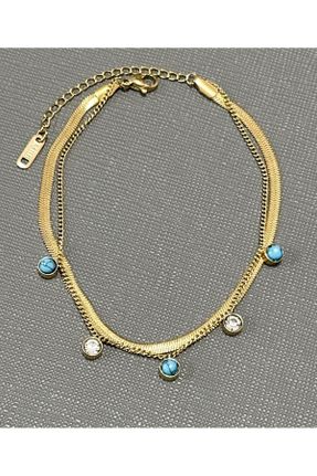 خلخال جواهری طلائی زنانه فولاد ( استیل ) کد 833051606