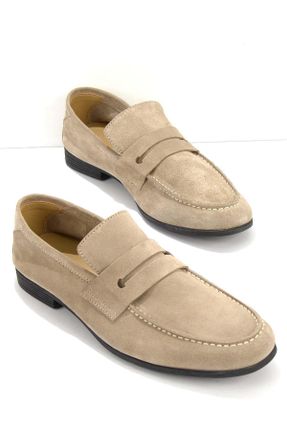کفش لوفر بژ مردانه پاشنه کوتاه ( 4 - 1 cm ) کد 472113646