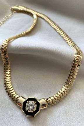 گردنبند جواهر طلائی زنانه روکش طلا کد 834301501