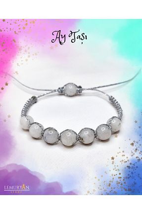 دستبند جواهر سفید زنانه سنگ طبیعی LEMURYANSTONE - کد 728602607