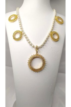 گردنبند جواهر طلائی زنانه روکش طلا کد 824284390