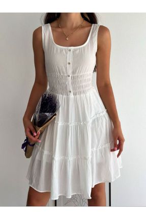 لباس سفید زنانه بافتنی پلی استر رگولار کد 827261801