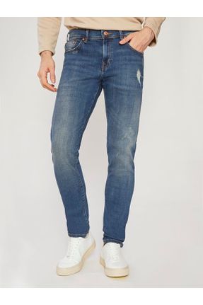 شلوار جین سرمه ای مردانه پاچه تنگ فاق افتاده جین استاندارد کد 2555156