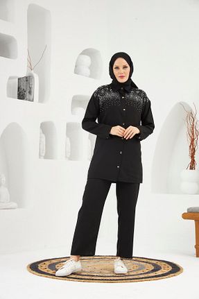 ست مشکی زنانه رگولار بافتنی کد 790023780