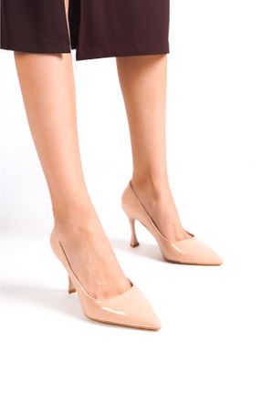 کفش پاشنه بلند کلاسیک بژ زنانه پاشنه کوتاه ( 4 - 1 cm ) پاشنه ساده کد 766743500