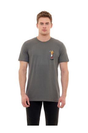 تی شرت طوسی مردانه رگولار پنبه (نخی) کد 789261325