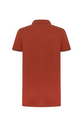تی شرت نارنجی مردانه رگولار پنبه - پلی استر یقه پولو کد 818433450