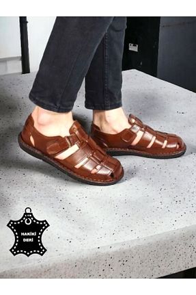 صندل قهوه ای مردانه پاشنه تخت MAGIC SHOES - کد 42805750