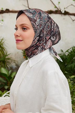 روسری طوسی پنبه ای Emproyal - کد 839043166