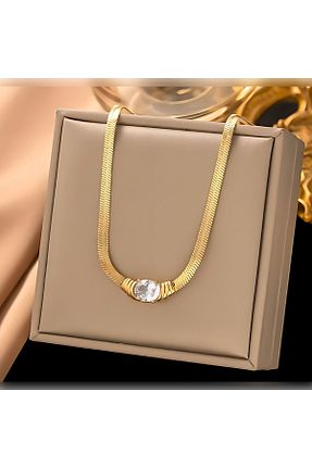 گردنبند استیل ( فولاد ) طلائی زنانه استیل (فولاد) Ataki Aksesuar - کد 836421881