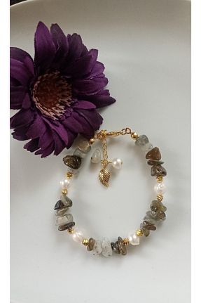 دستبند جواهر طوسی زنانه سنگ طبیعی Mudita Tasarım - کد 646938130