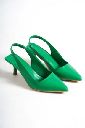 کفش پاشنه بلند کلاسیک سبز زنانه چرم مصنوعی پاشنه متوسط ( 5 - 9 cm ) پاشنه نازک کد 673968061