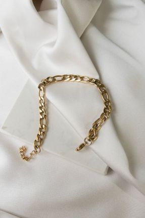 دستبند استیل طلائی زنانه فولاد ( استیل ) کد 795818633