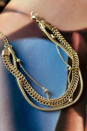 دستبند جواهر طلائی زنانه کد 839129078