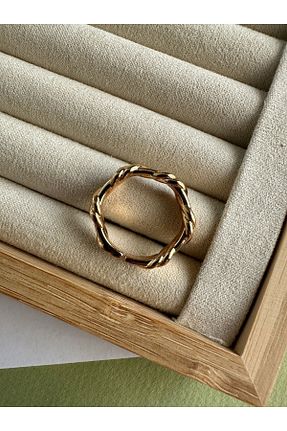 انگشتر جواهر طلائی زنانه روکش طلا ringbox - کد 823376127