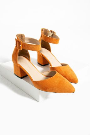 کفش پاشنه بلند کلاسیک نارنجی زنانه چرم مصنوعی پاشنه متوسط ( 5 - 9 cm ) پاشنه ضخیم کد 798972668