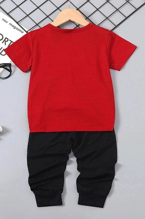 ست بالاتنه و پائین تنه قرمز بچه گانه بافت DAXİS Sportwear Company - کد 839203332